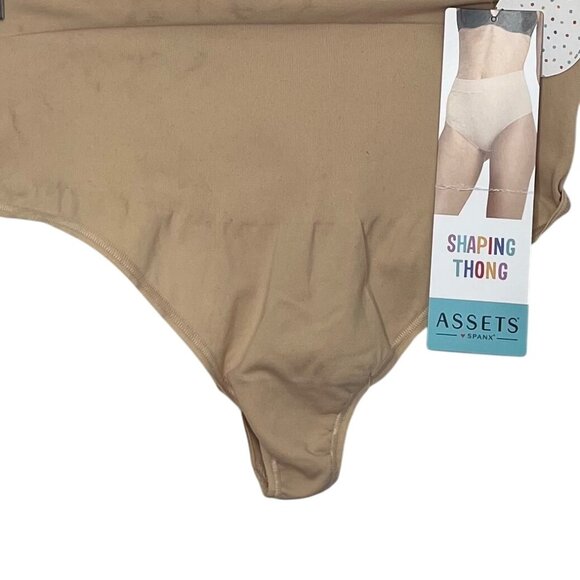 Assets By Spanx Shaping Thong Womens XL Tan High Waist - Picture 5 of 9